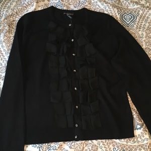 Black womens button down cardigan sweater size XL